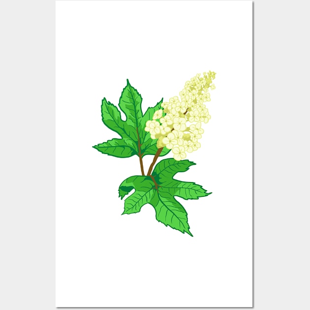 Oak Leaf Hydrangea Pattern Wall Art by ziafrazier